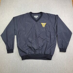 Grand Slam‎ Tour Golf Windbreaker Jacket Mens XL Black V Neck Pullover VTG